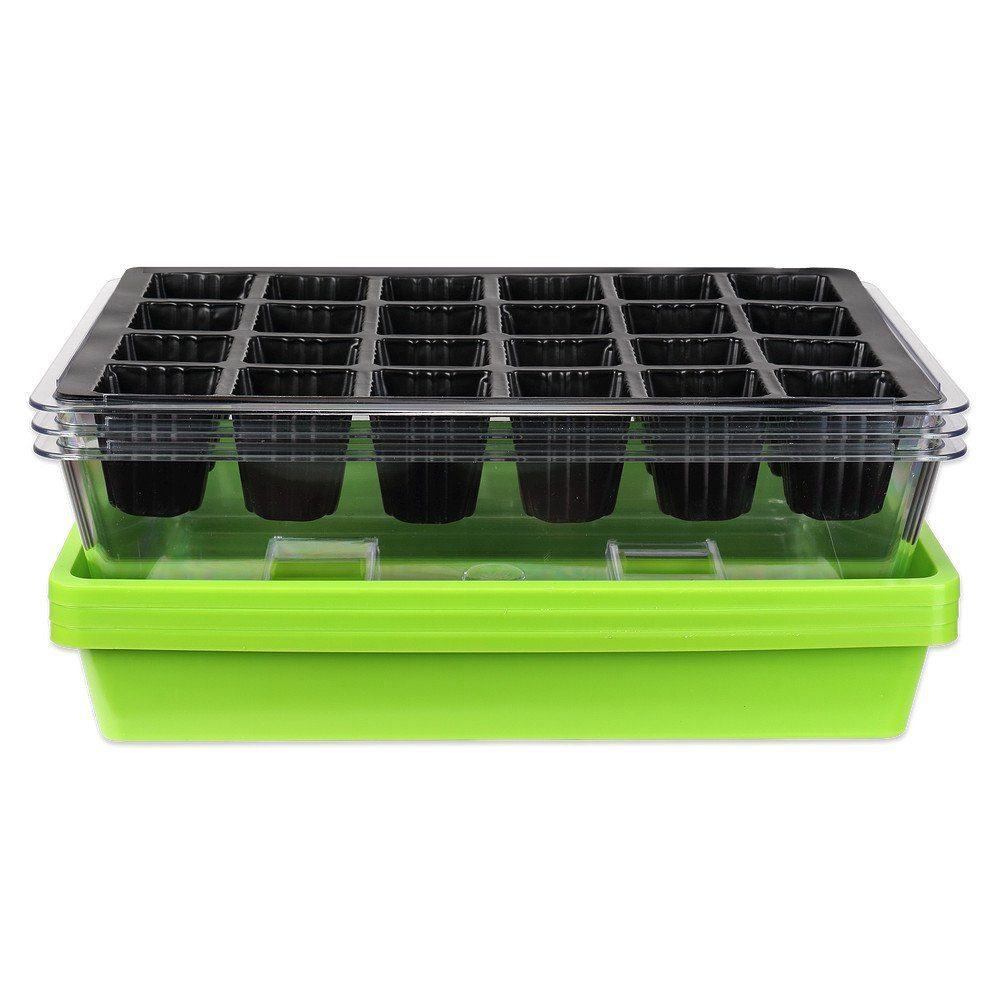 Schramm Frühbeet Schramm® Zimmergewächshaus Anzuchtkasten 1, 2 oder 3 Stück 38 x24 x18 cm Mini Gewächshaus Anzuchtset Anzucht Set Treibhaus Anzuchtschale mit Deckel und Belüftung (1 Stück, 1 St)
