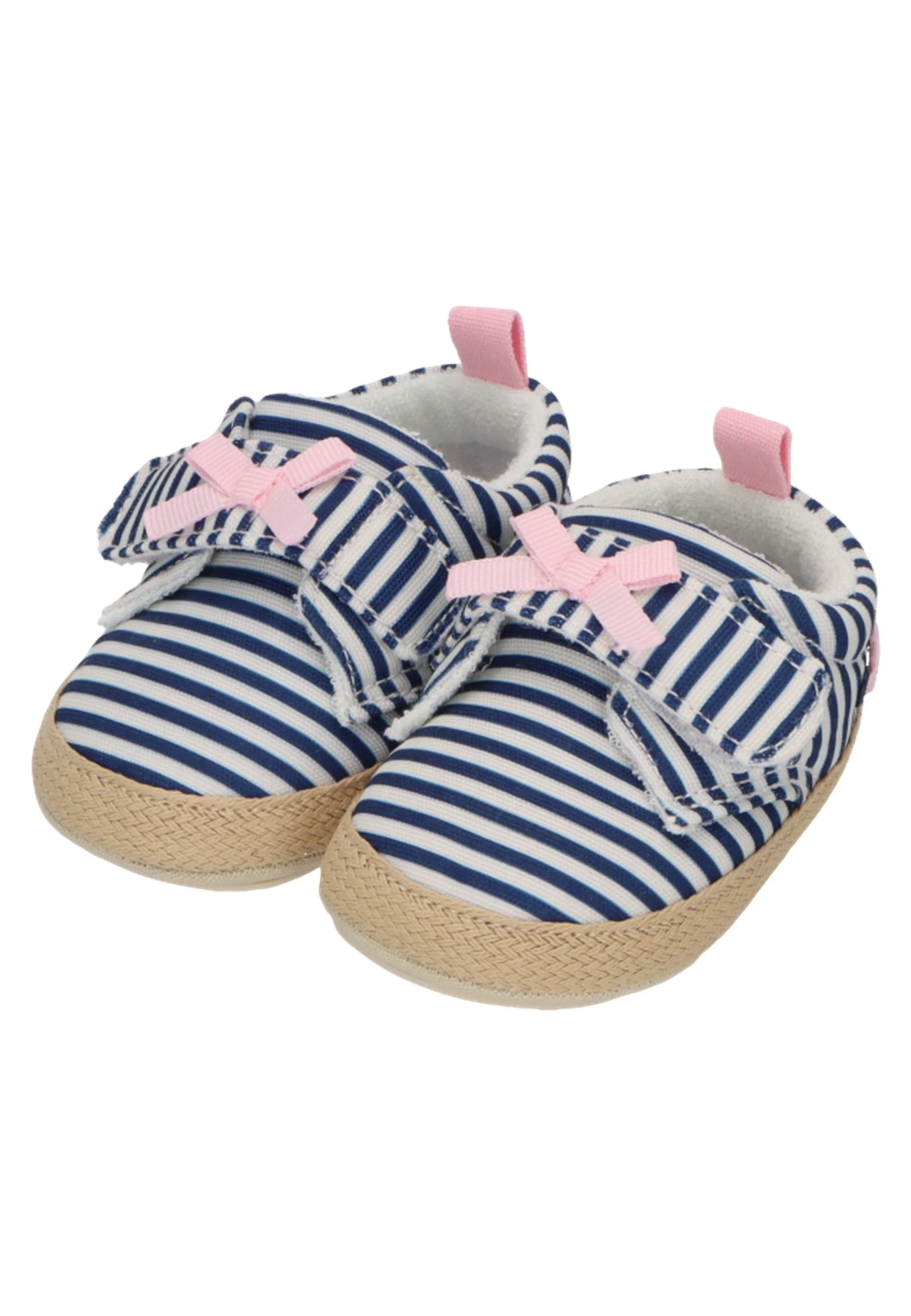 Babyschuh mit Streifen in blau