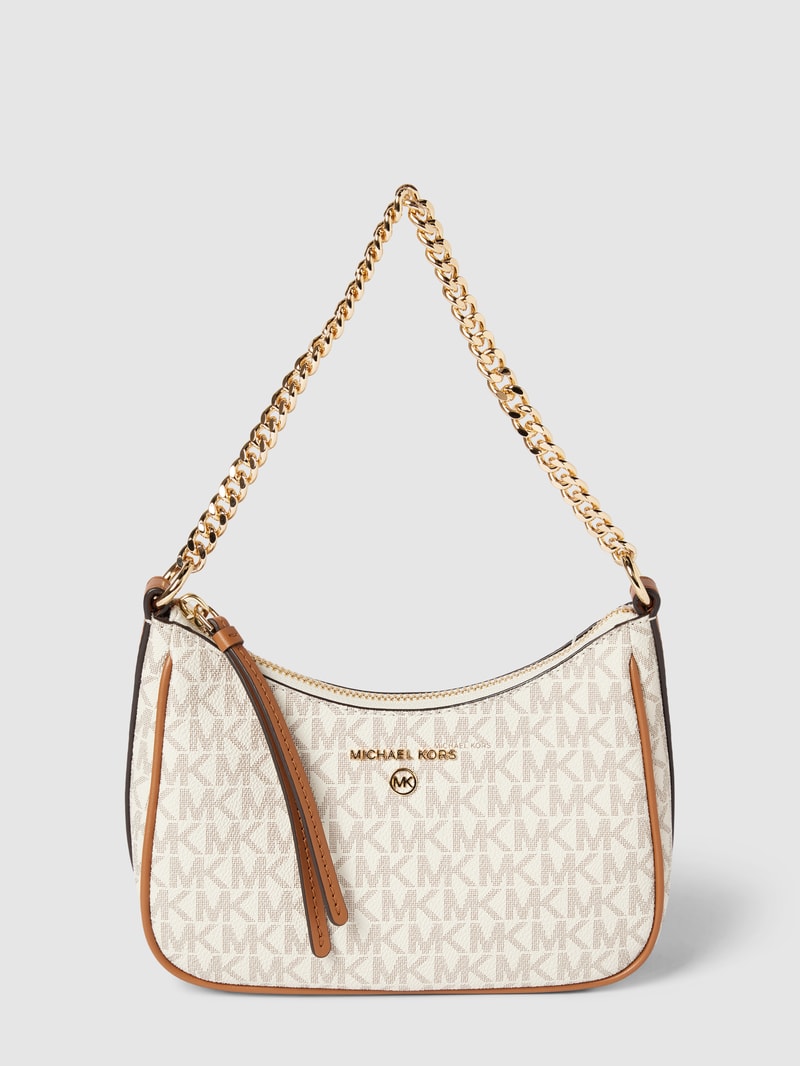 Pochette mit Allover-Logo-Muster Modell 'JET SET CHARM' in offwhite