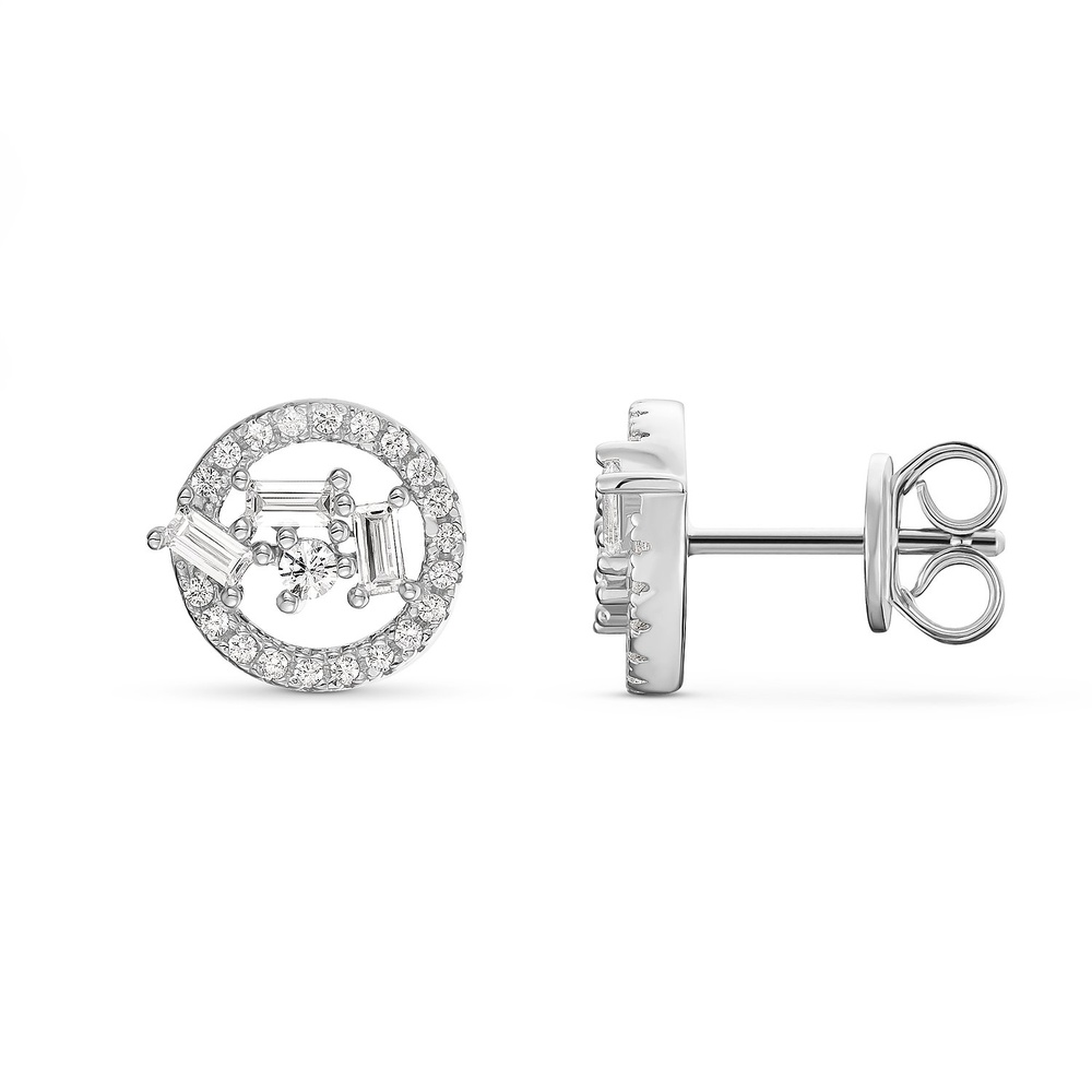 FAVS Boucles d'oreilles à fermoir à poussette 925 Argent Boucles d'oreilles