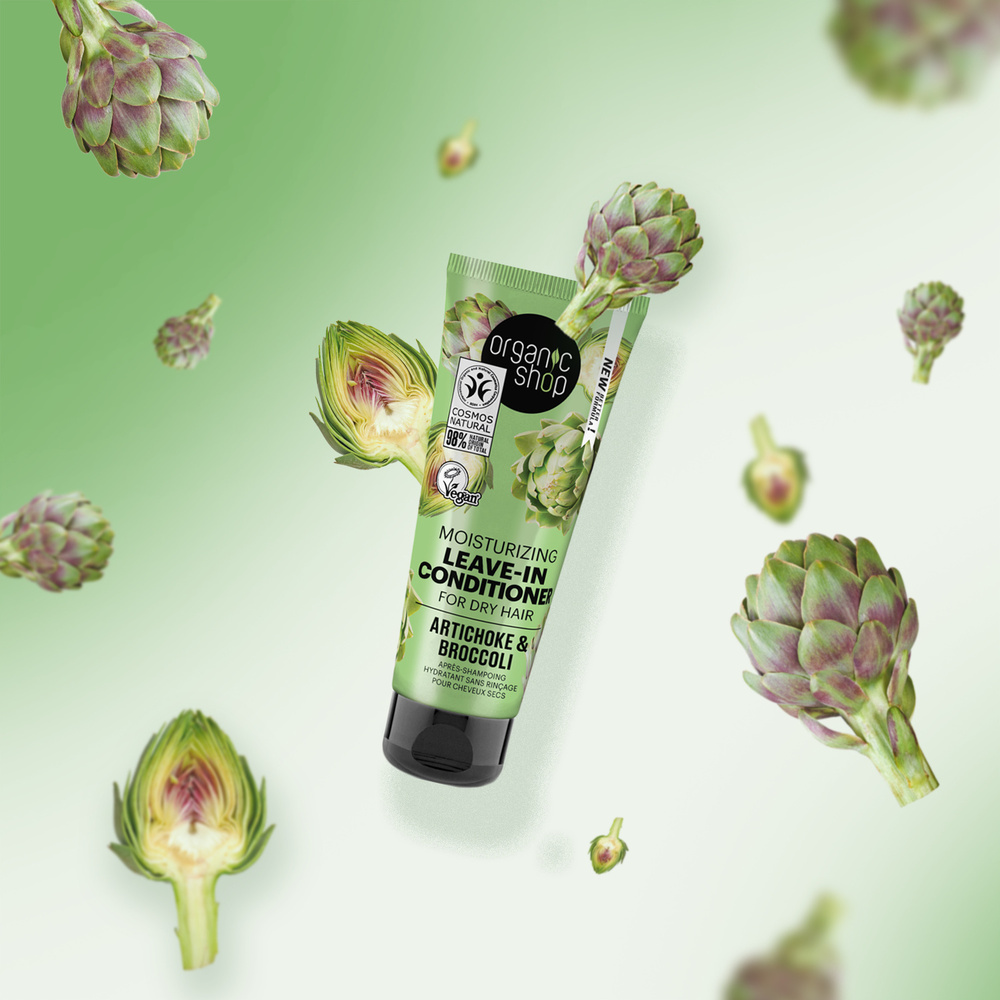 organic shop Soin cheveux secs sans rinçage Artichaut Brocoli Vegan Naturel Après-shampoing