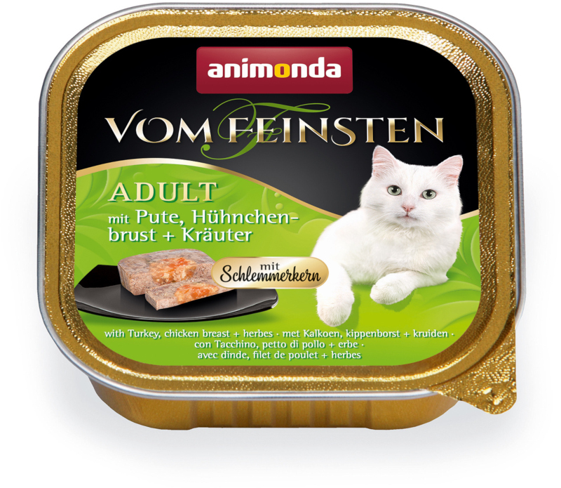 Animonda Nassfutter Animonda Vom Feinsten Adult mit Schlemmerkern 32x100g Pute, Hühnchenbrust & Kräuter