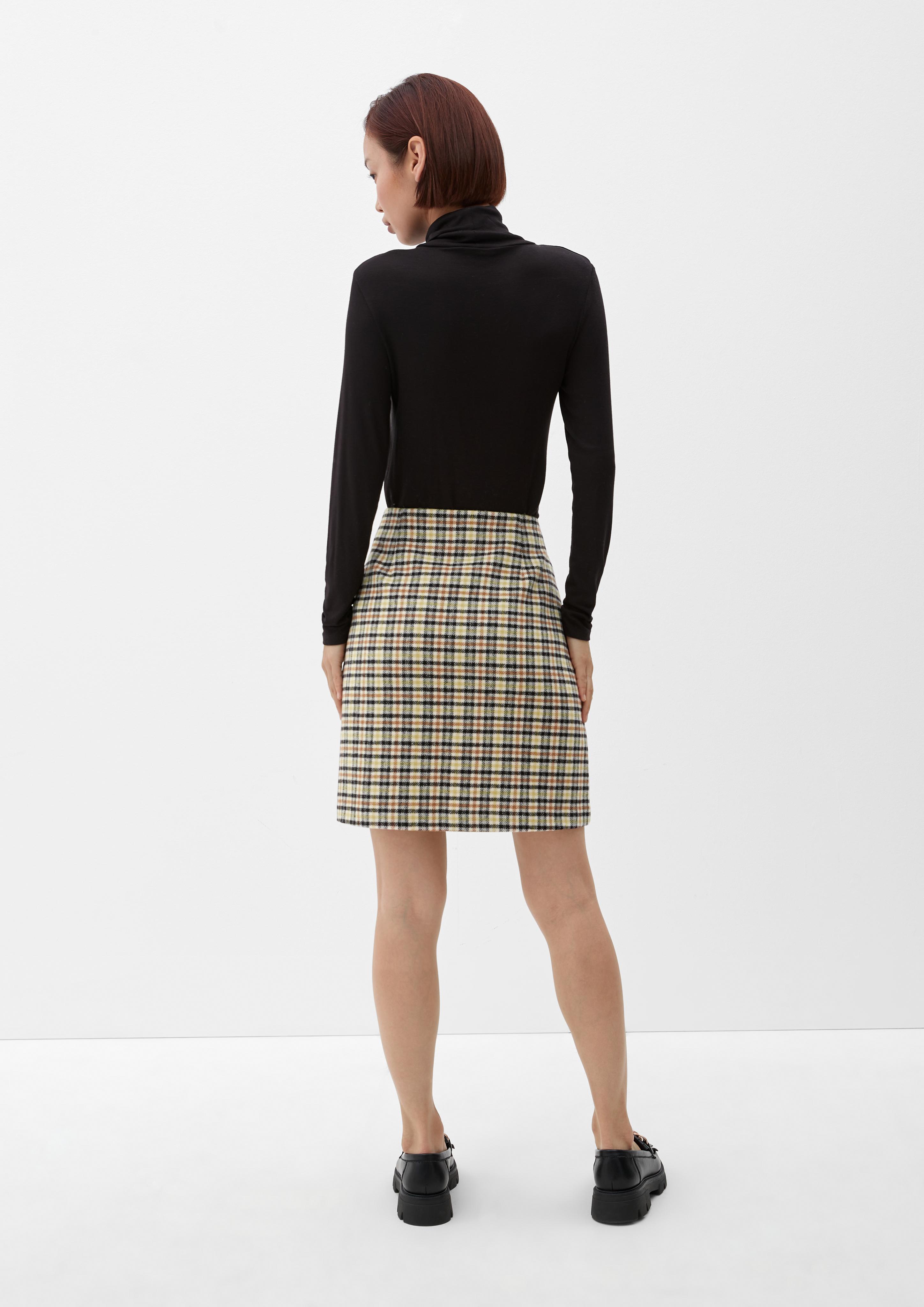 Karierter Minirock mit Wolle  2121590-81N6