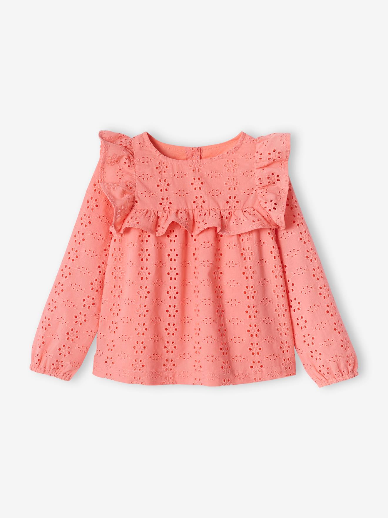 Vertbaudet Mädchen Volant-Bluse - himmelblau