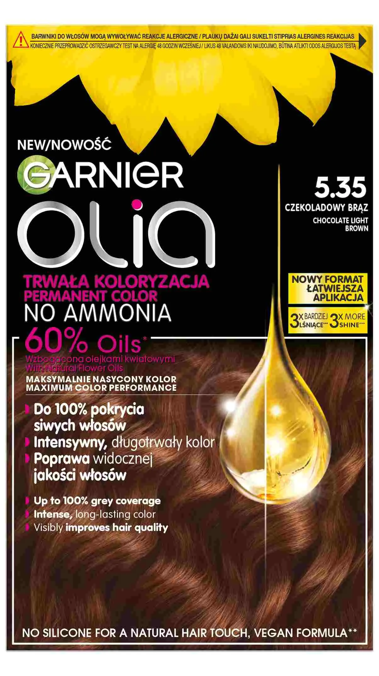 Garnier Olia plaukų dažai 5.35 Šokoladinė šviesiai ruda