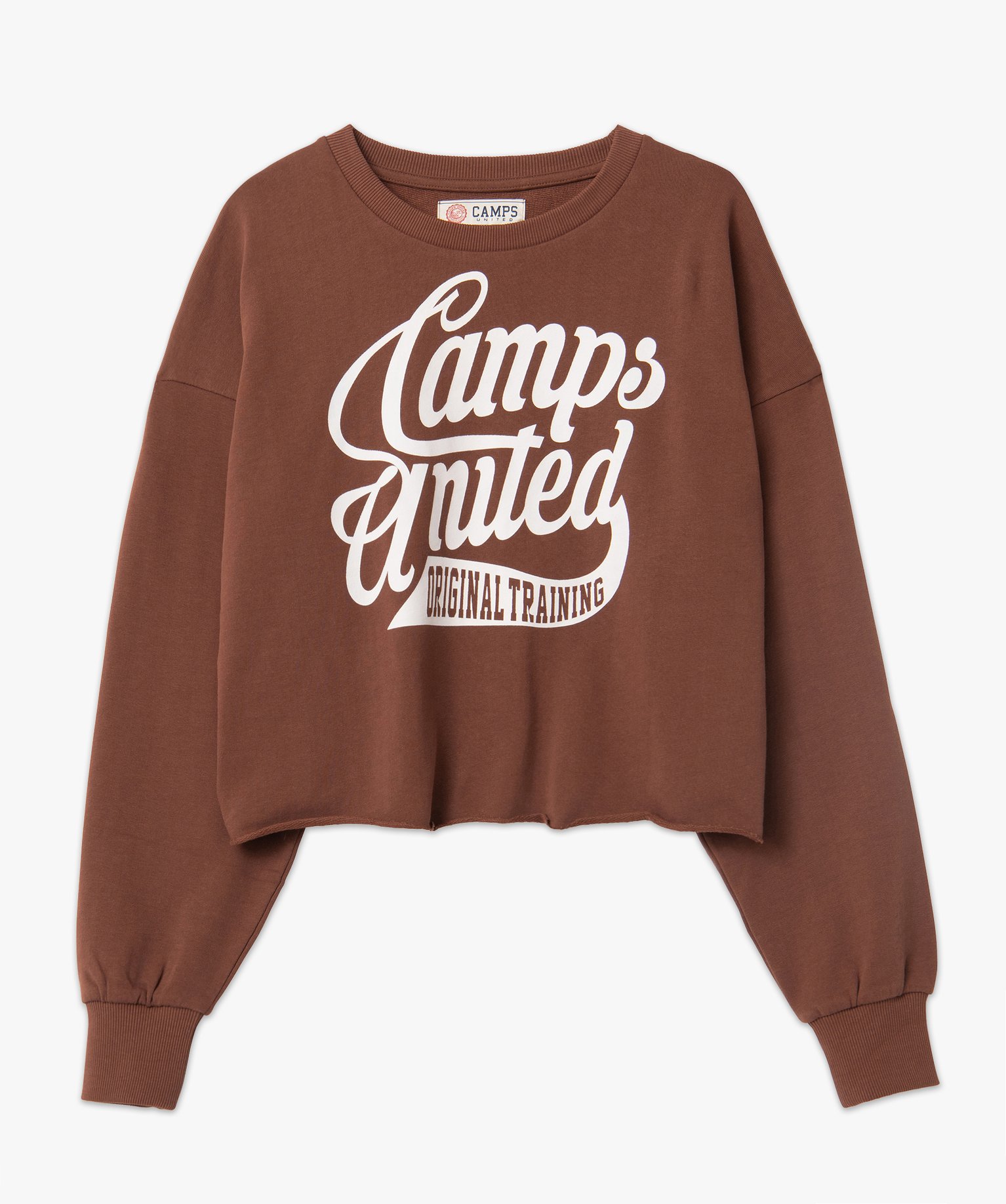 Sweat femme coupe courte finitions bords-francs - Camps United marron | GEMO