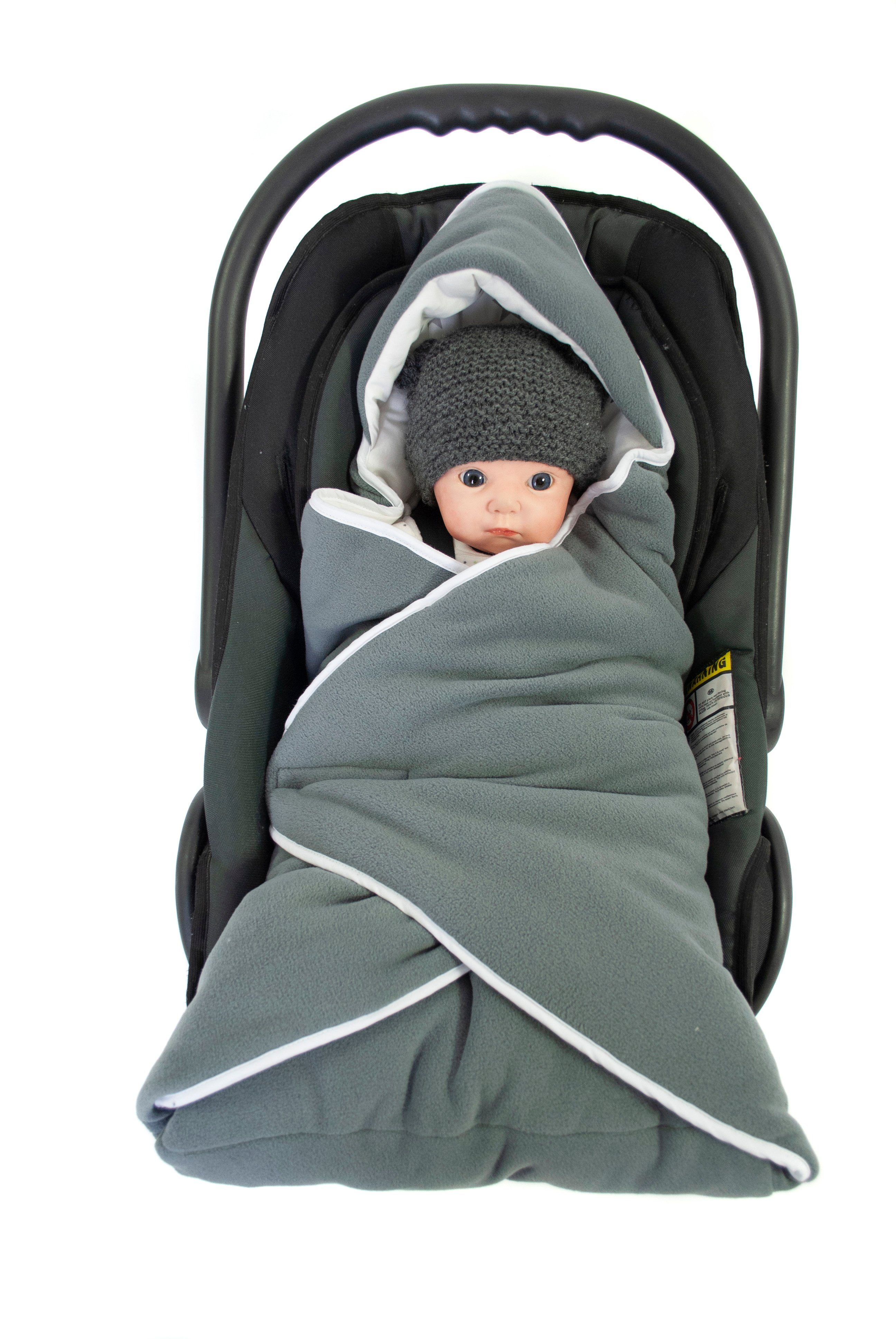 Babydecke Einschlagdecke Babyschalenfußsack Kinderwagenfußsack Winter XL, HOBEA-Germany, passend für Babyschalen mit 3- und 5-Punkt-Gurtsystem