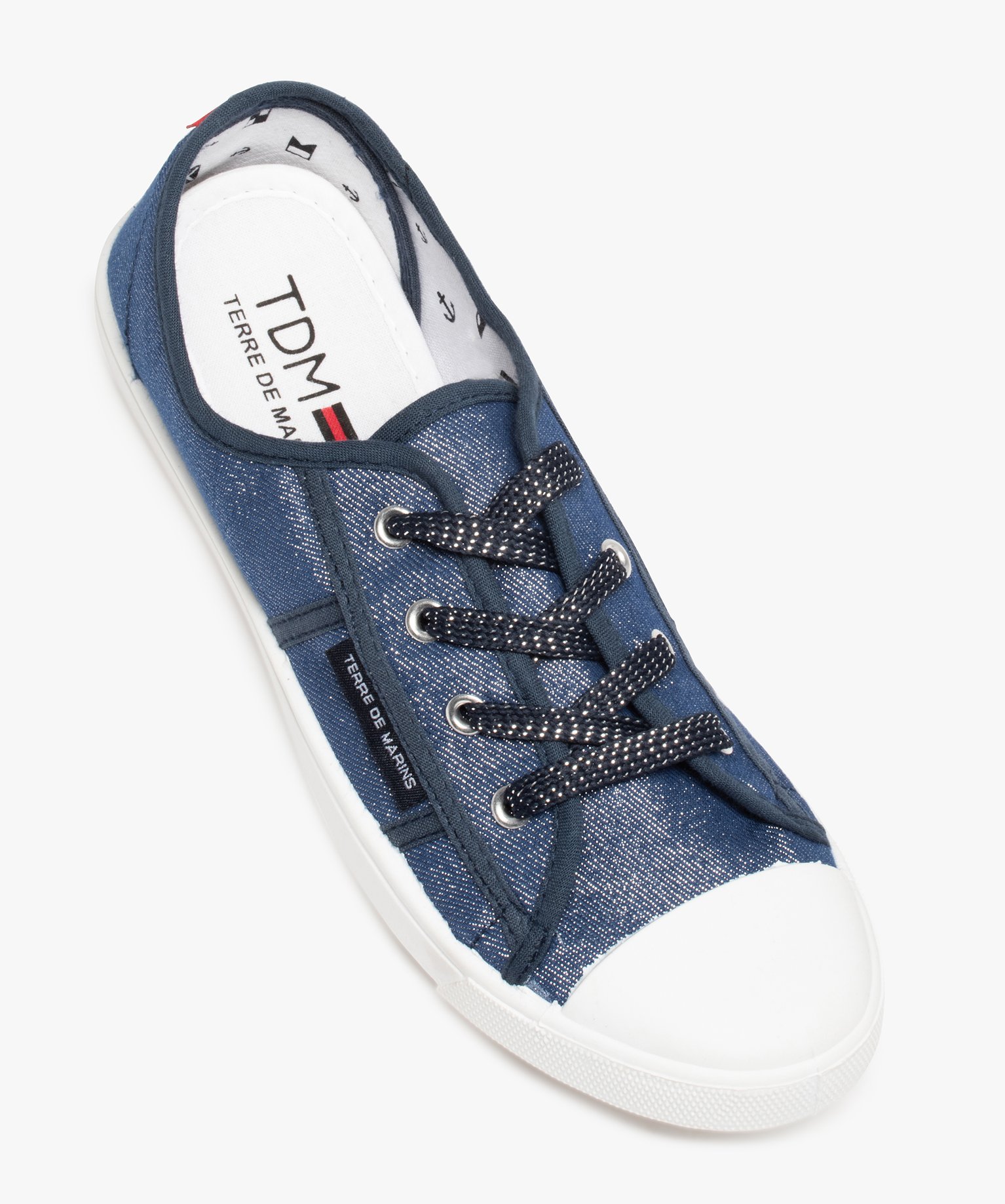 Baskets femme en toile à bout renforcé – Terre de Marins marine | GEMO