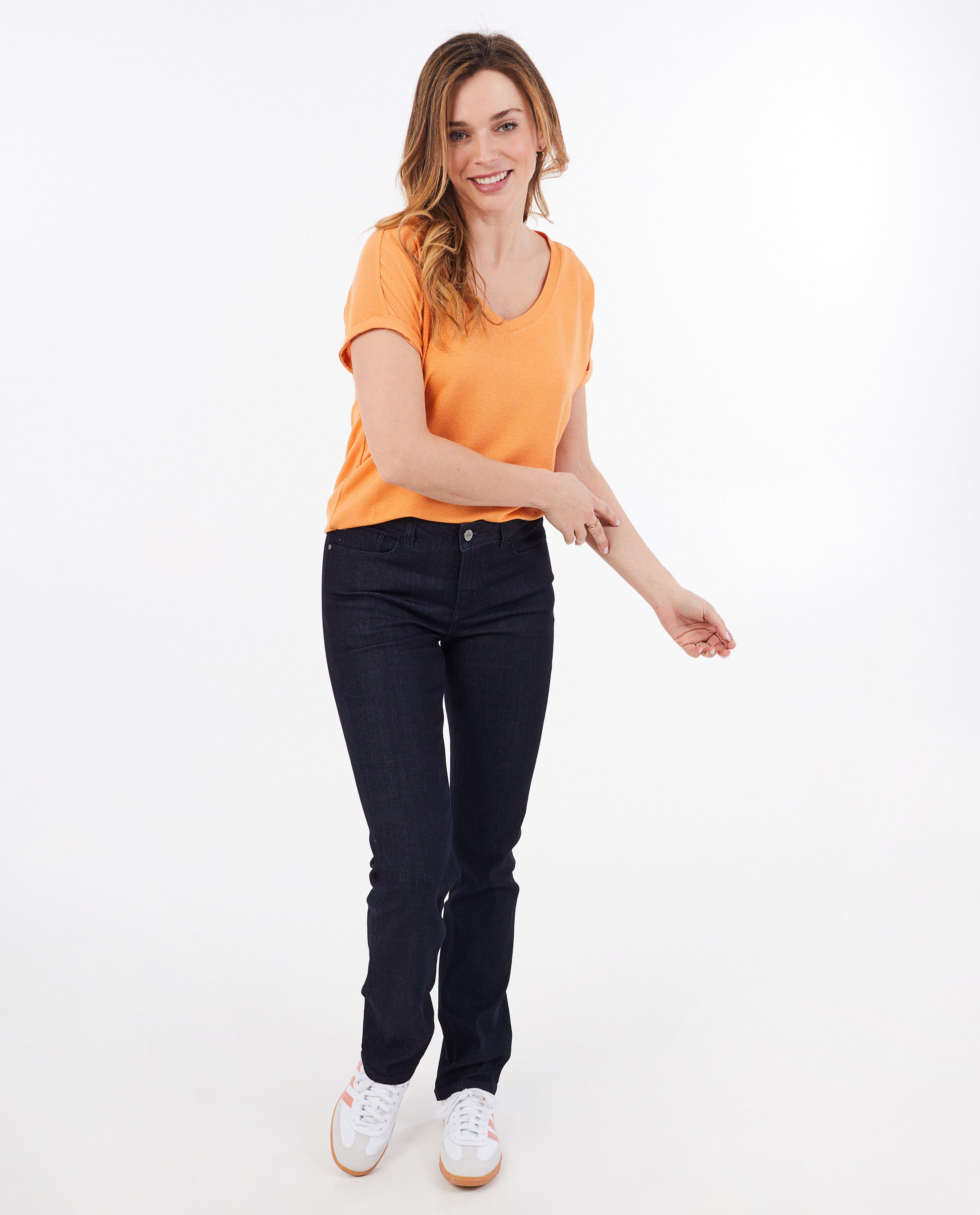 Tricou Sora cu dungi fine portocaliu deschis