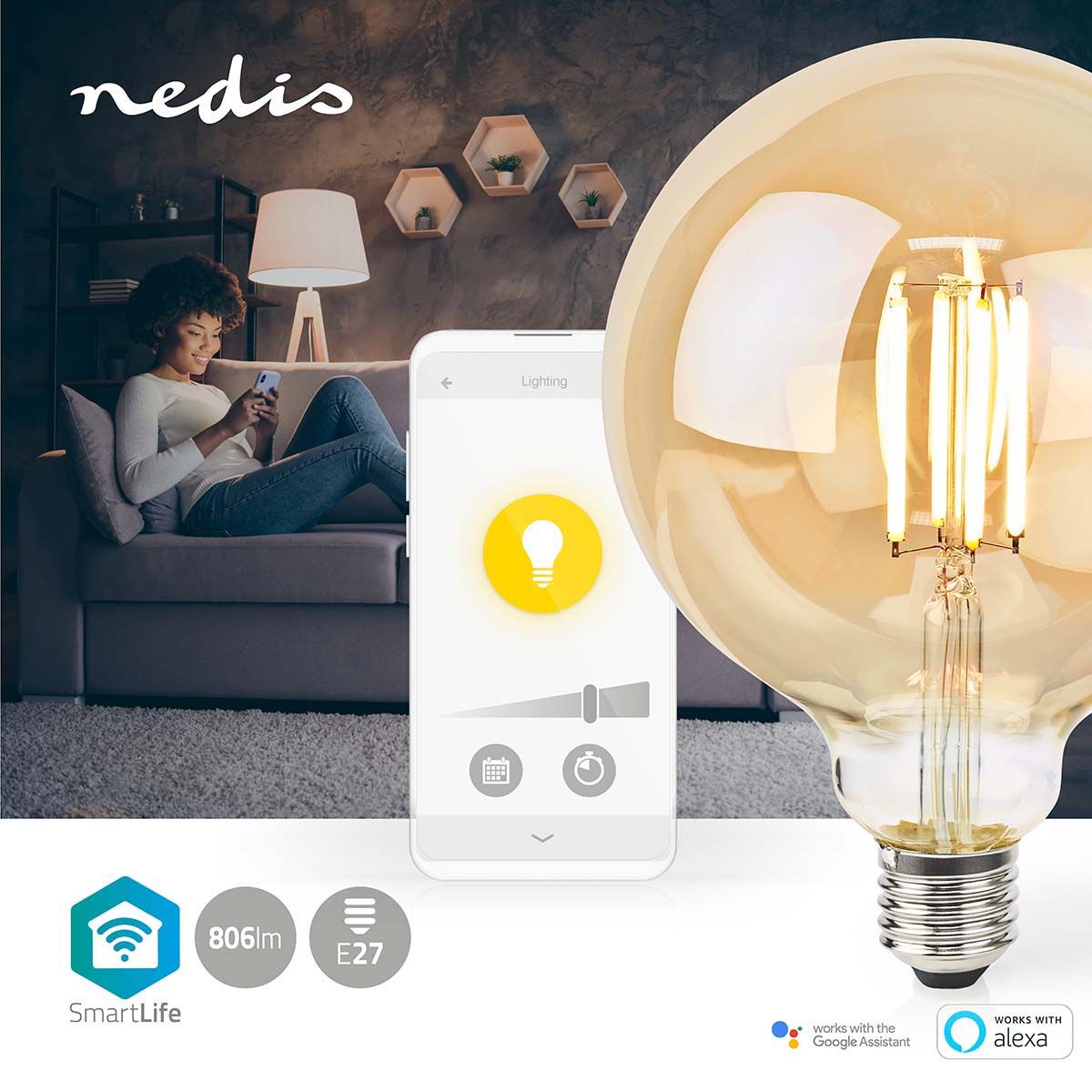 Nedis WIFILRF10G125 SmartLife LED Filament Lampe