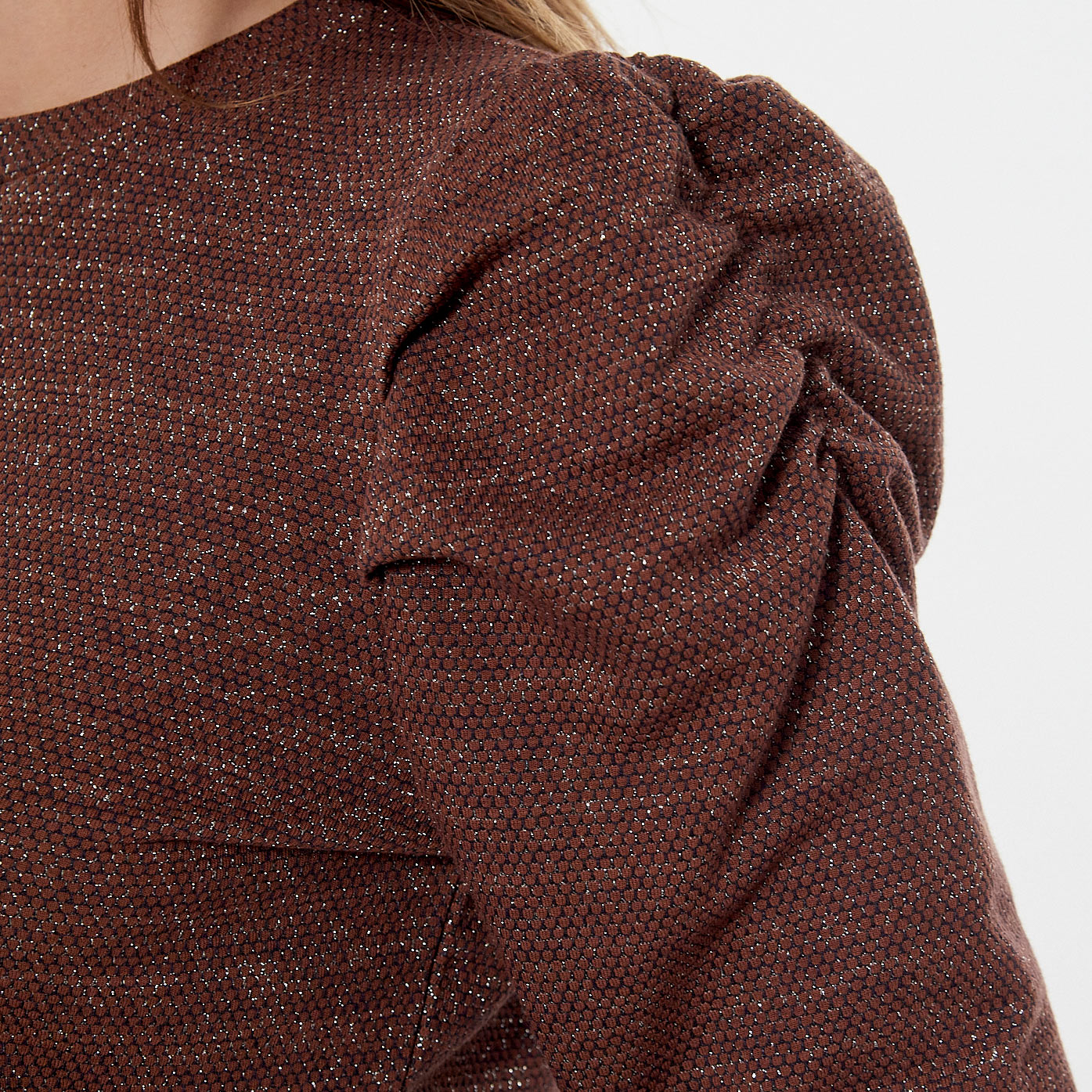 FLEXI  Pull marron pailleté Femme