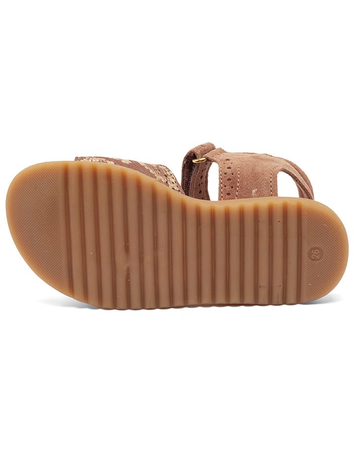 bisgaard Leder-Sandalen in Hellbraun/ Gold günstig kaufen