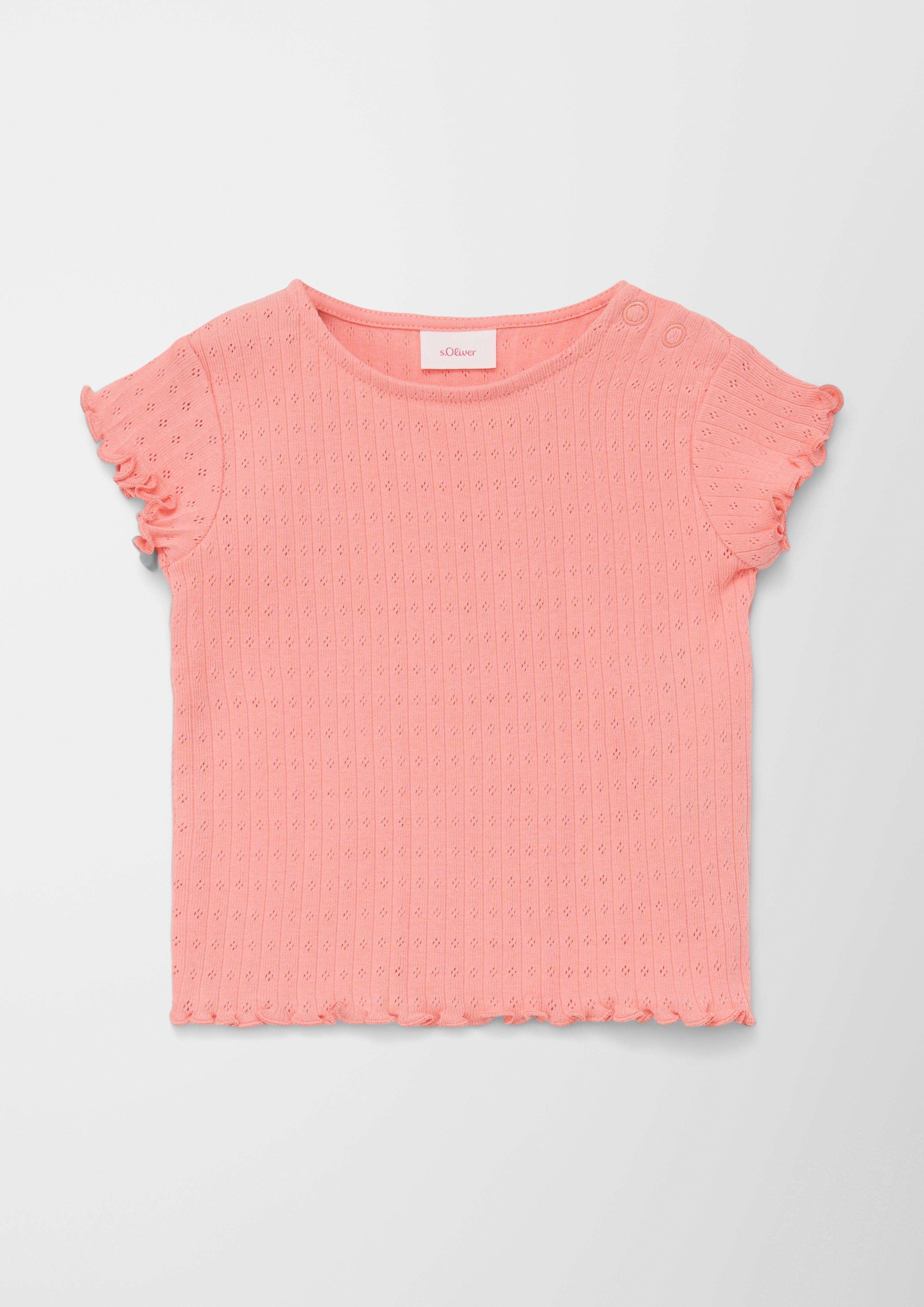Ajourshirt mit Wellensaum  2128783-4304