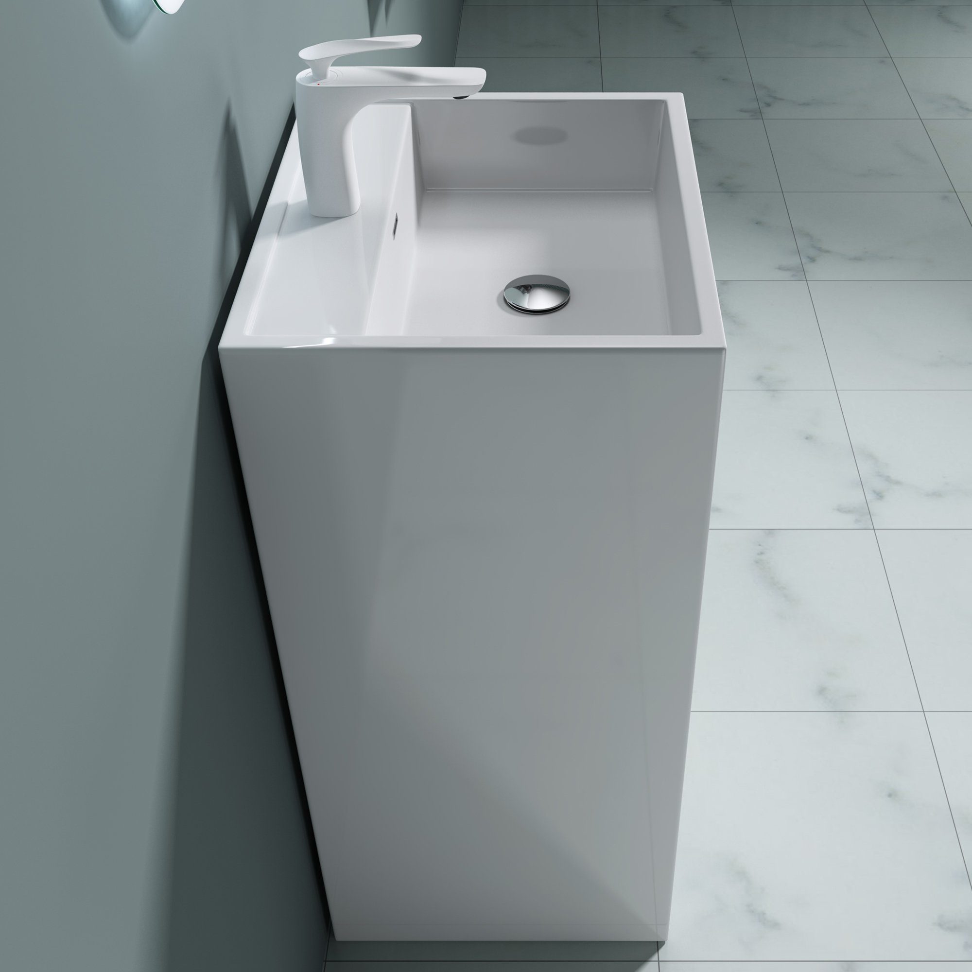 doporro Waschbecken doporro Design Standwaschbecken BTH: 42x50x90cm Colossum34, aus Gussmarmor, Waschtisch, Waschplatz