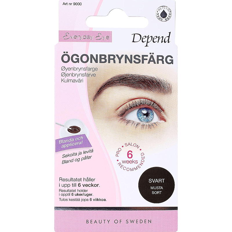 Depend Øyenbrynsfarge sort Depend