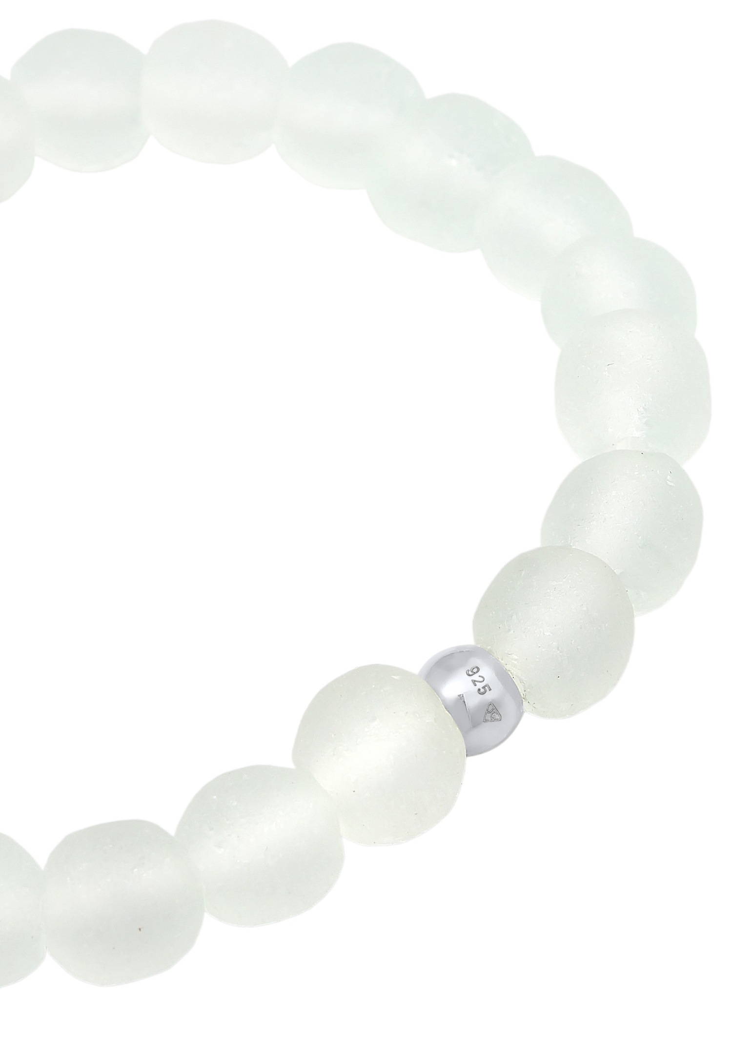 Elli Women's Basic Trend with White Glass Beads in 925 Sterling Silver