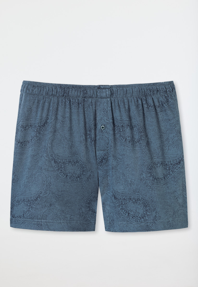 Boxershorts Interlock Paisley nachtblau - Fine Interlock