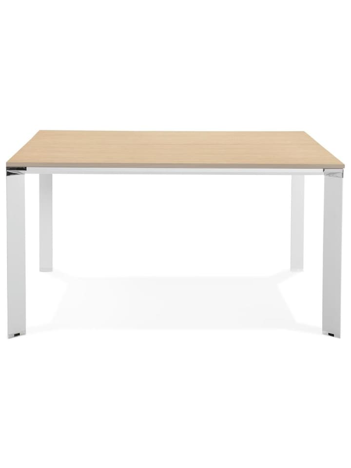 KADIMA DESIGN Schreibtisch Quadrat 140x140 cm modern Homeoffice, Arbeitstisch in Beige-Weiß günstig kaufen