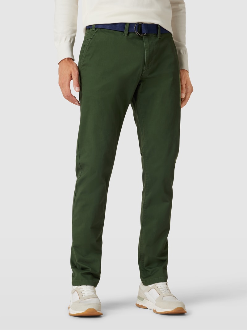 Stoffhose mit französischen Eingrifftaschen in bottle