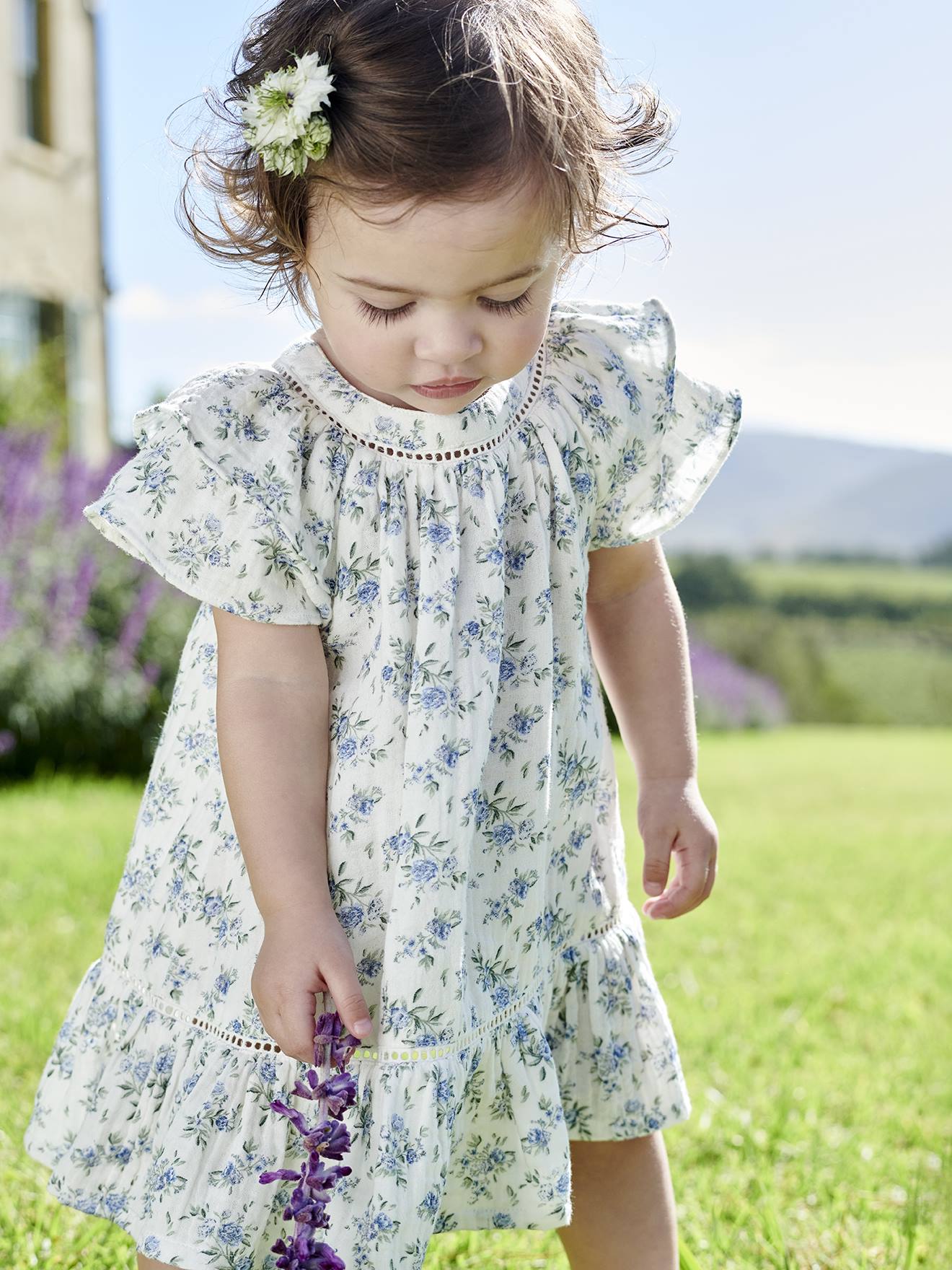 Vertbaudet Festliches Mädchen Baby Kleid - wollweiß
