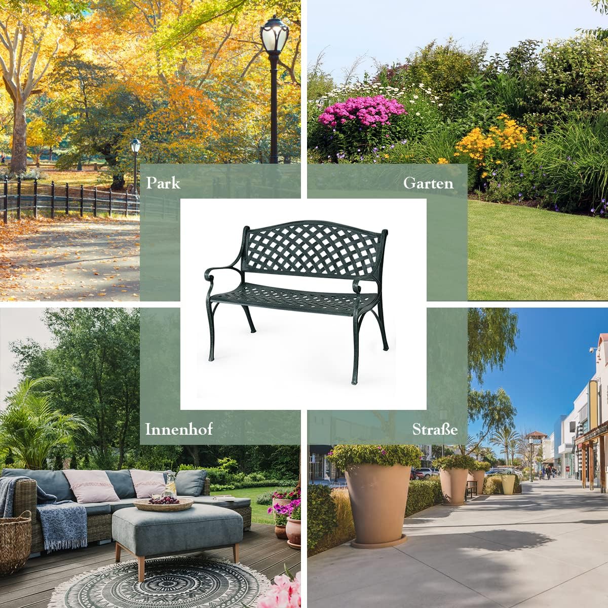 Costway COSTWAY Gartenbank Parkbank Gusseisen