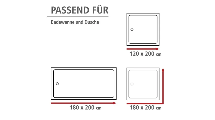 WENKO Duschvorhang Anti-Schimmel Uni weiß weiß