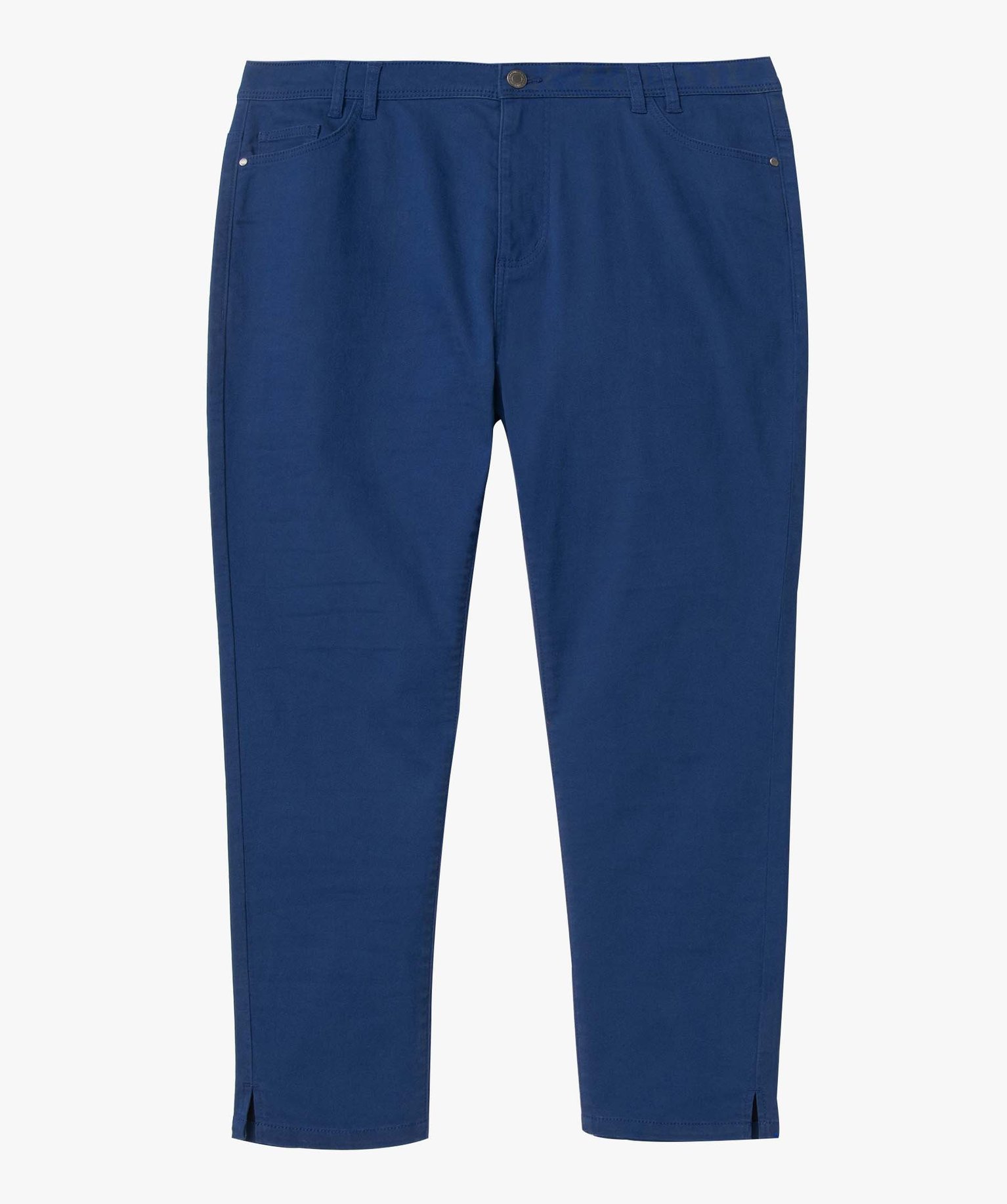 Pantacourt femme grande taille en toile extensible coupe aju... bleu | GEMO