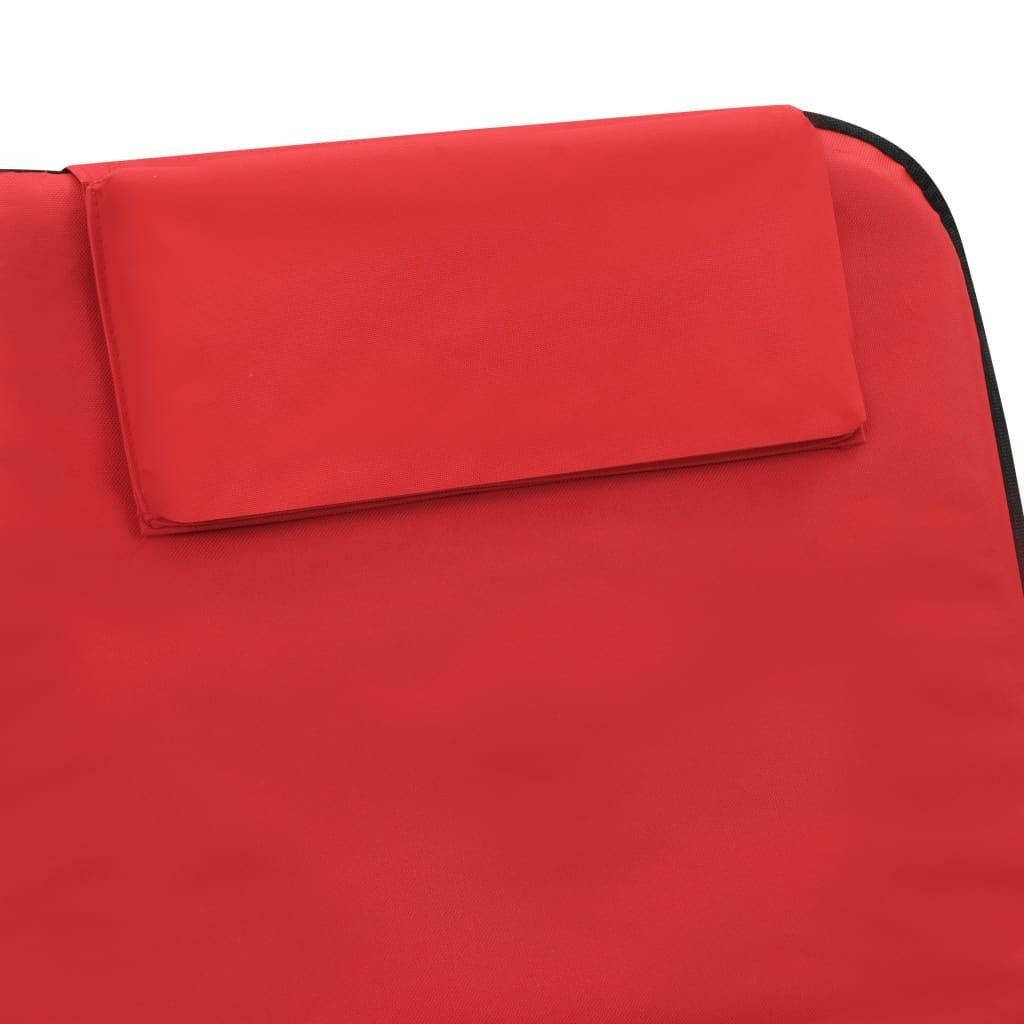 vidaXL Campingliege Klappbare Strandmatte 2 Stk Stahl und Stoff Rot