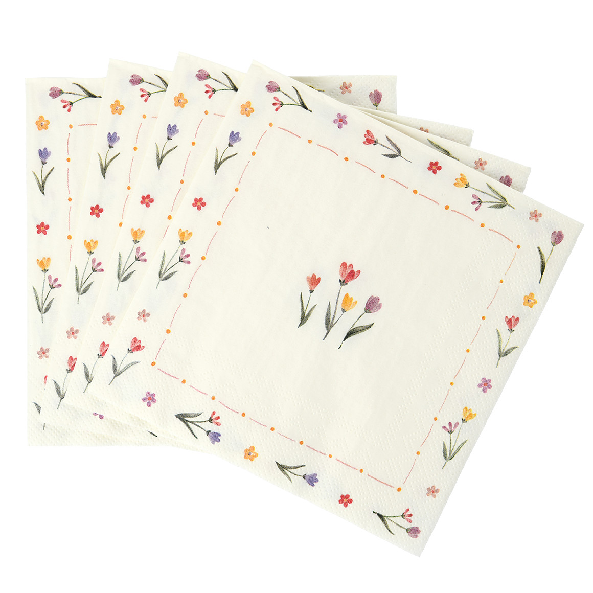 20 Servietten mit Blumen-Motiven