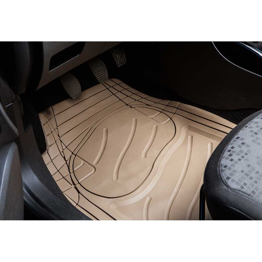 Norauto Universal Gummi-Fußmatten im 4-teiligem Set, cream - ATU