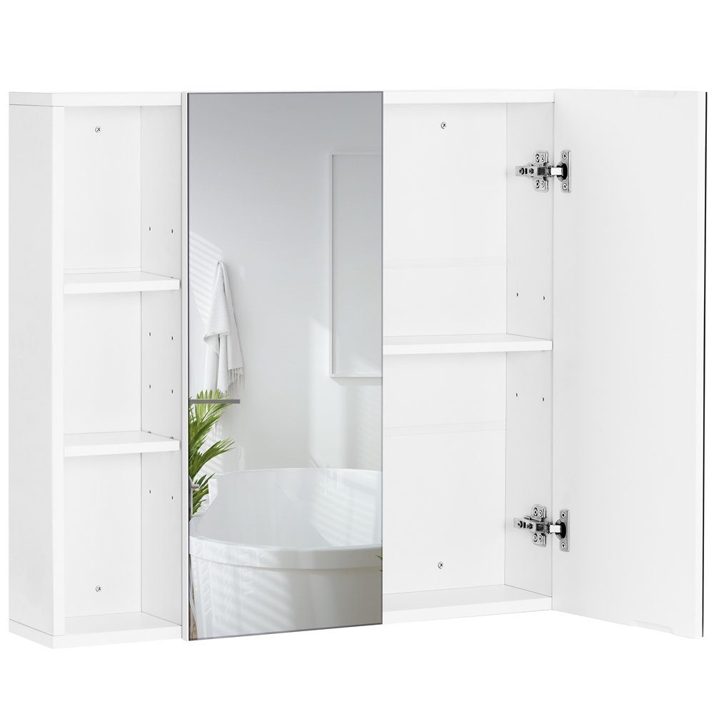 Yaheetech Spiegelschrank Badezimmerschrank Hängeschrank Wandschrank