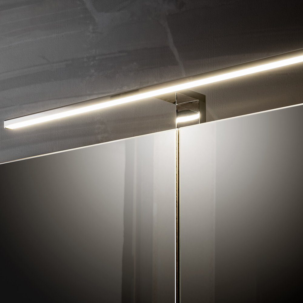 Lomadox Spiegelschrank PUEBLA-56-TAUPE 80cm mit LED in taupe mit Vintage Oak Nb. B/H/T ca. 80/65-75/17 cm