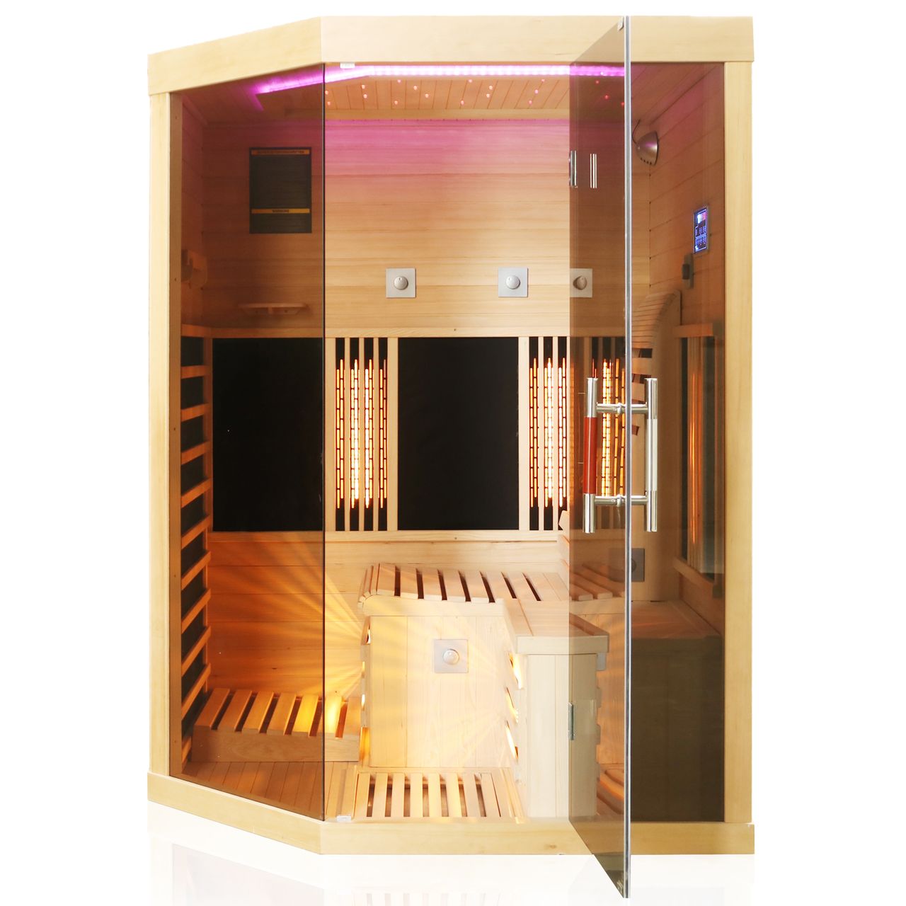 TroniTechnik Dewello® Infrarotsauna Infrarotkabine OTTAWA 140x120cm 1-2 Person inkl. 6 Vollspektrumstrahler
