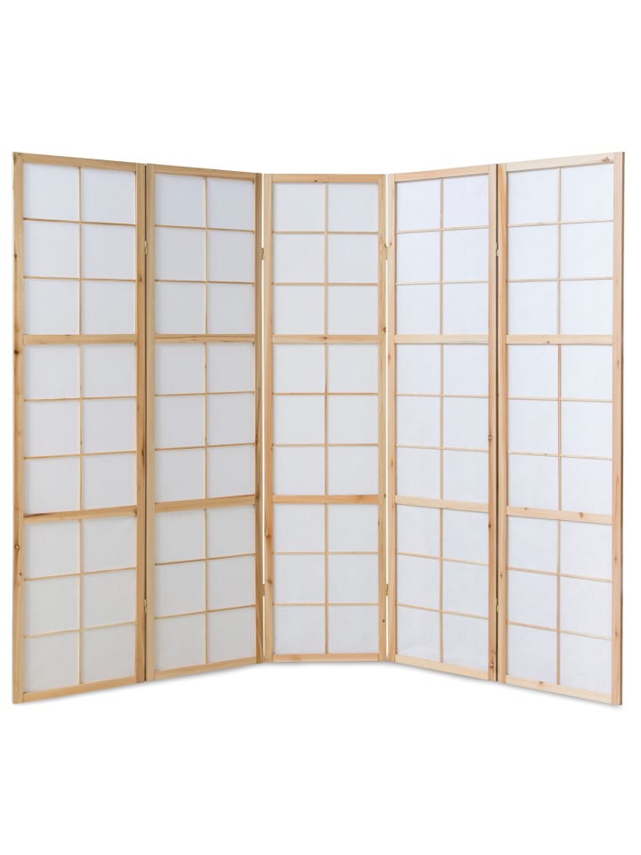 Homestyle4u 5-tlg. Paravent Shoji in Braun 220x175 cm günstig kaufen onesize