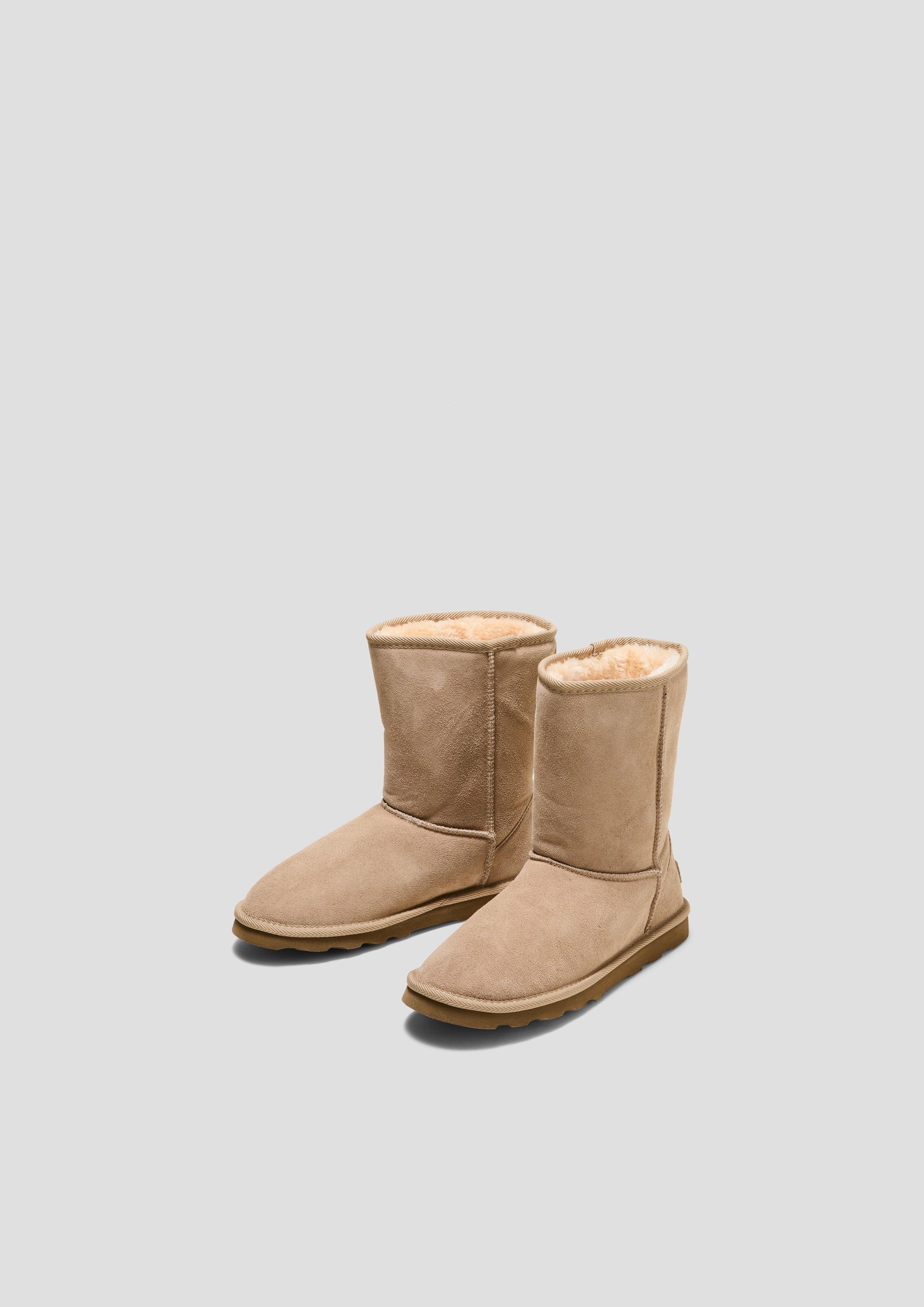 Gefütterte Stiefel im Materialmix  6008602-355