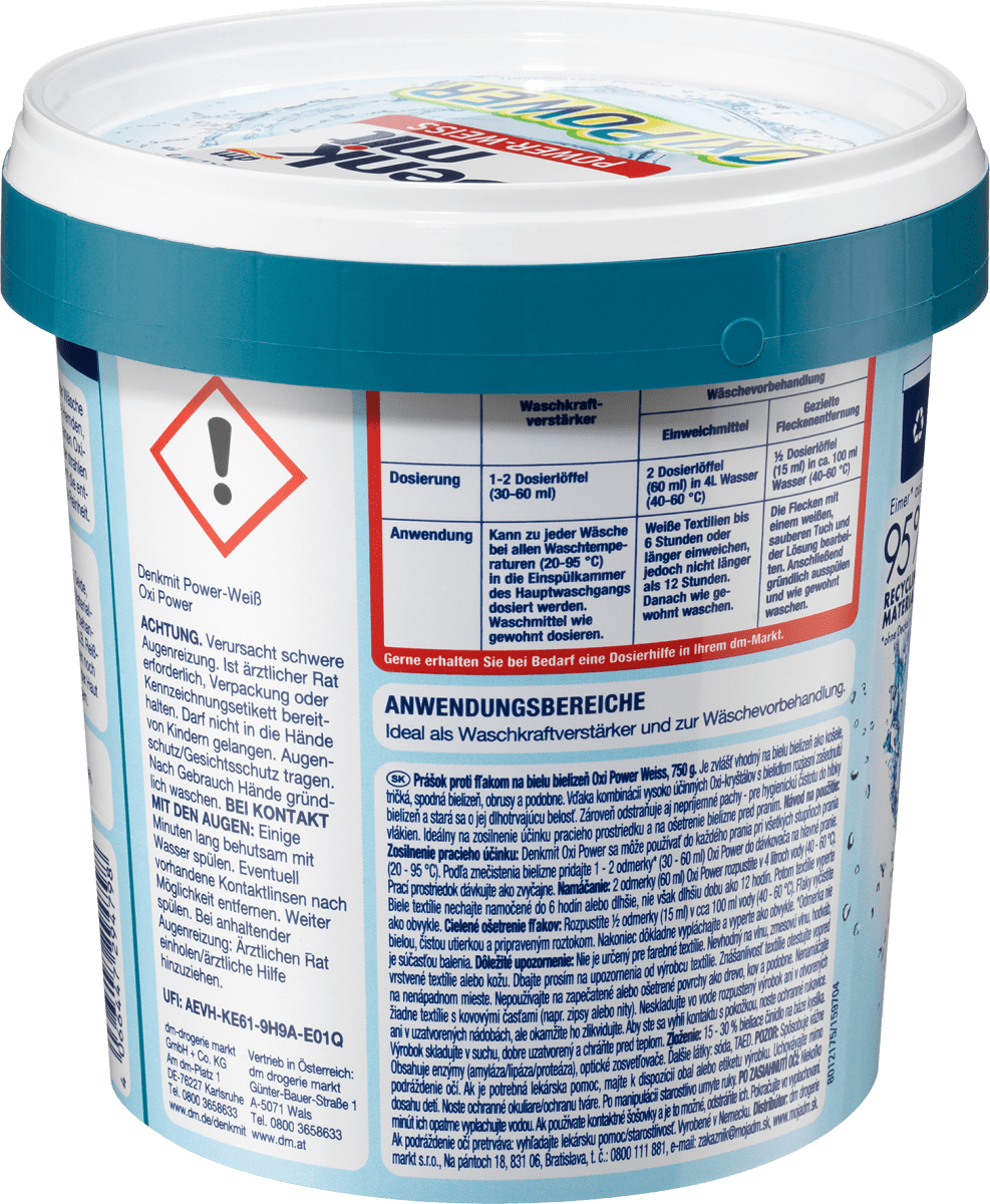 Fleckenentferner Pulver Oxi Power Weiß, 750 g