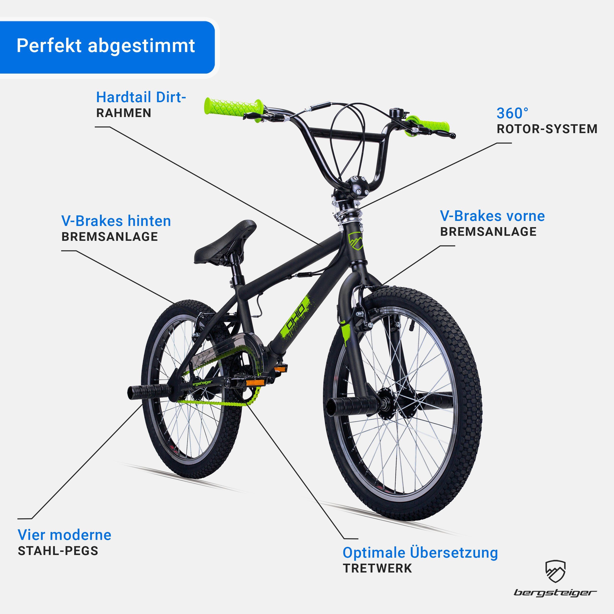 bergsteiger BMX-Rad Ohio 20 Zoll BMX, 360° Rotor-System, Freestyle, 1 Gang