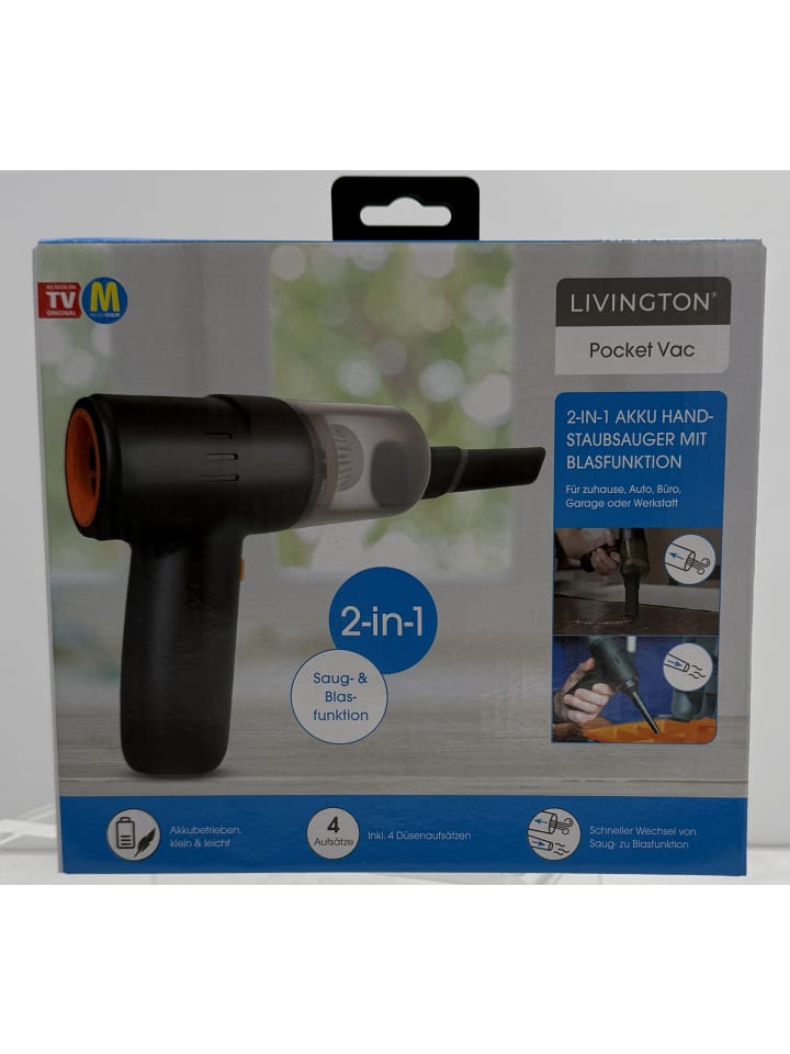 Livington Handstaubsauger PocketVac in Schwarz günstig kaufen onesize