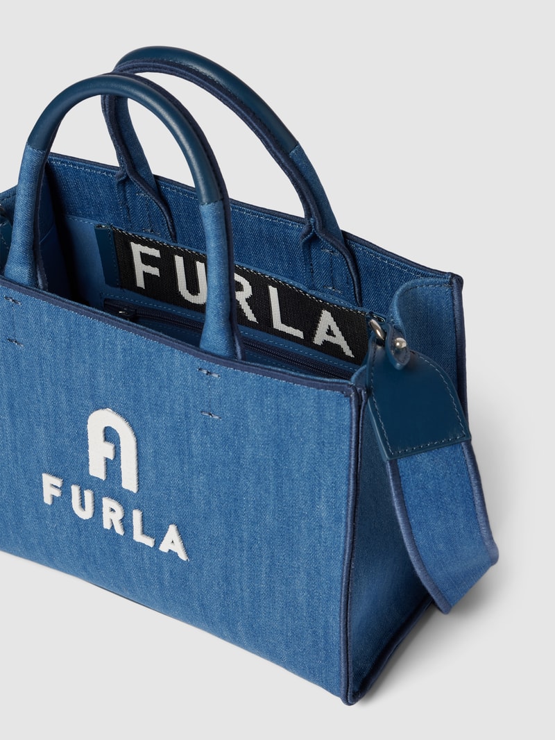 Tote Bag mit Label-Detail Modell 'OPPORTUNITY' in jeans