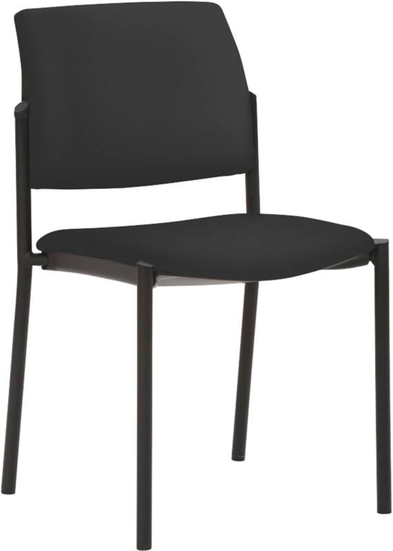 mayer sitzmöbel Stapelstuhl Stoff Ohne Armlehnen Schwarz 2518 490 x 560 x 830 mm 2 Stück