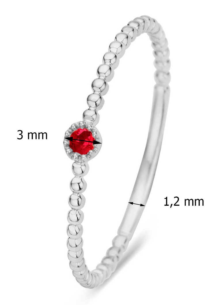 Anello Diamond Point in oro bianco con rubino da 0,04 ct, 
