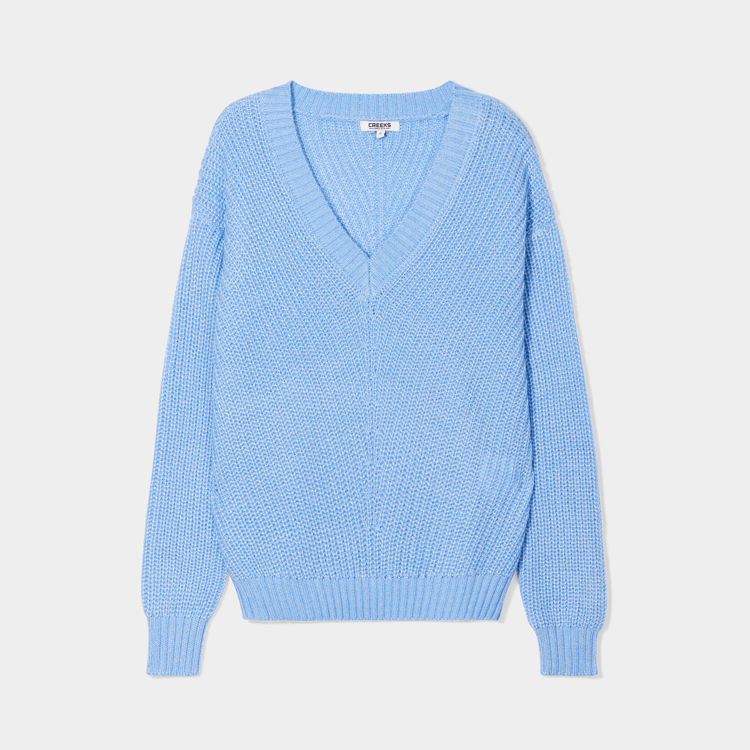 Pull col en V bleu femme | La Halle