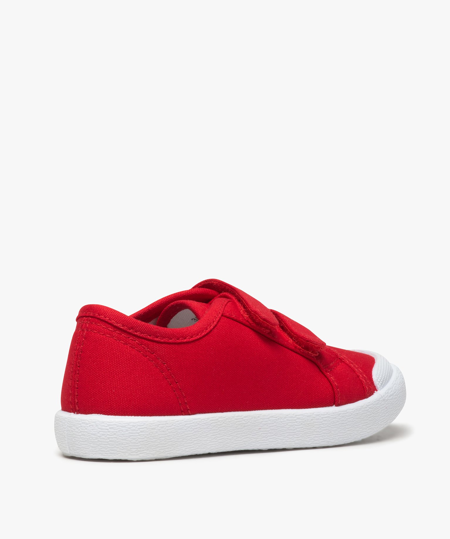 Baskets Garçon en toile fermeture double scratch rouge | GEMO