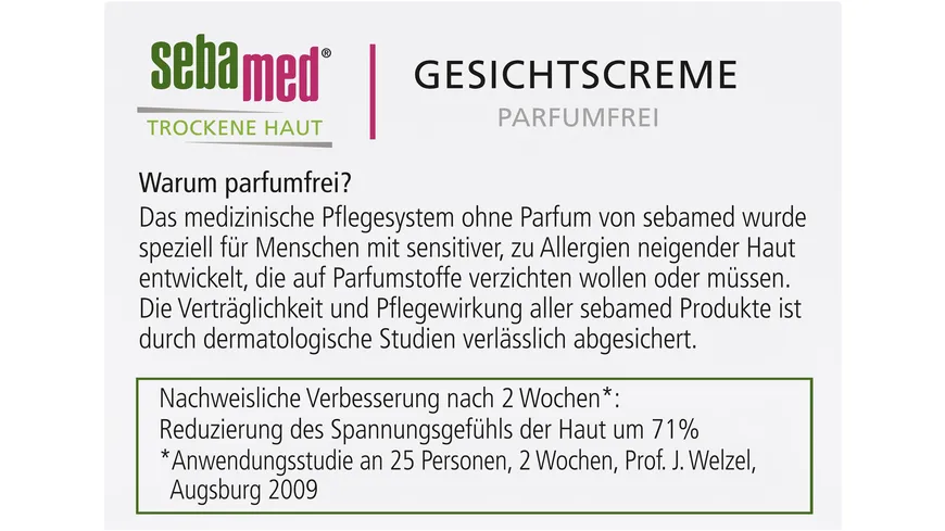 Sebamed Trockene Haut parfumfrei Gesichtscreme 50 ml