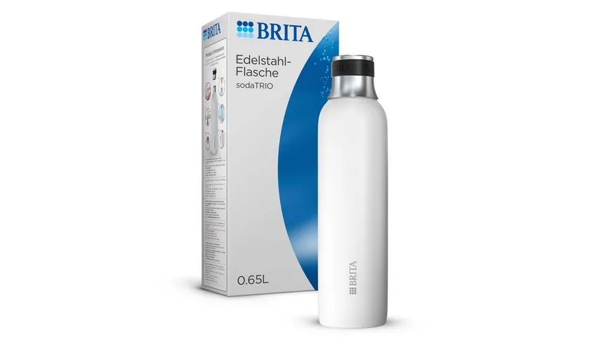 BRITA sodaTRIO Edelstahlflasche klein weiß 0,6l