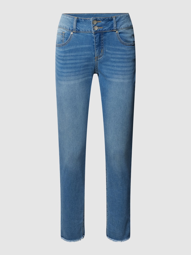Skinny Fit Jeans im 5-Pocket-Design Modell 'Tummyless' in blau