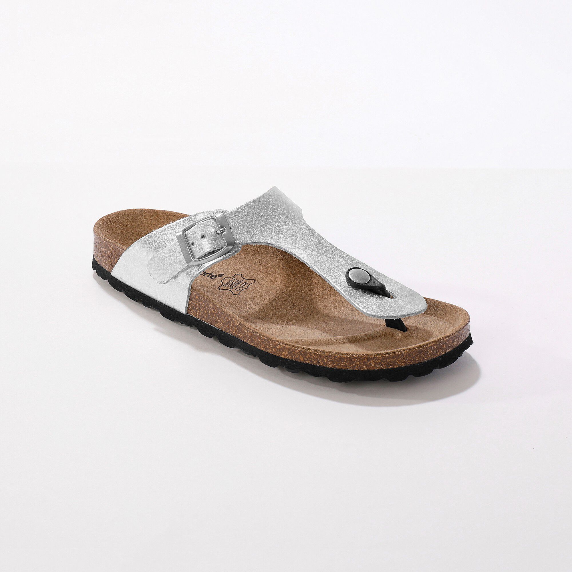 Sandales entredoigts cuir à boucle réglable