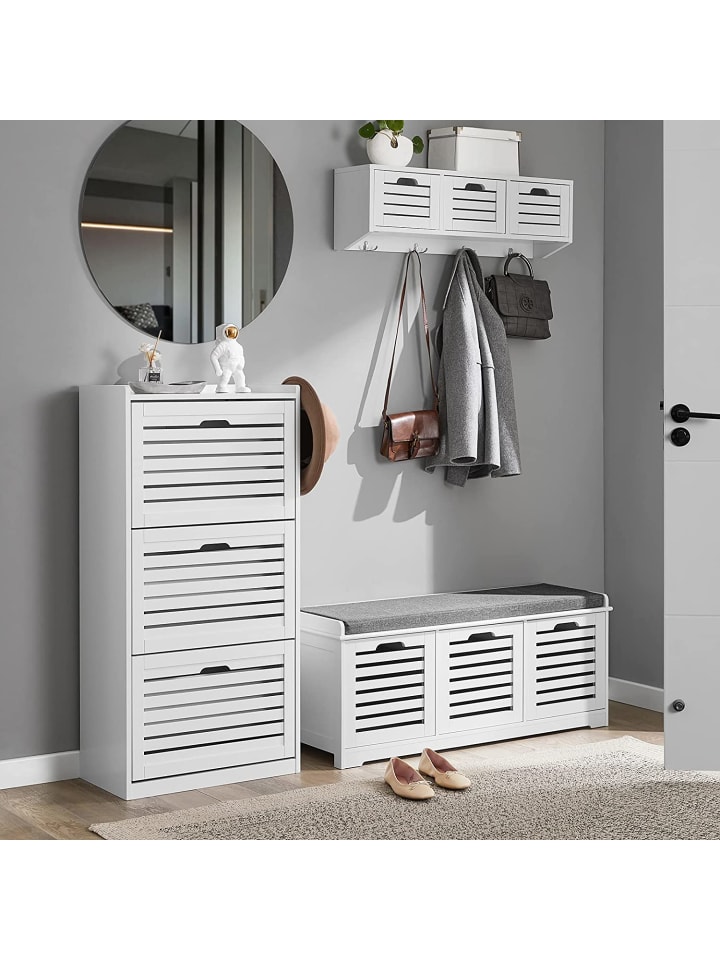 SoBuy Schuhschrank in Weiß - (B)55 x (H)112 x (T)30cm günstig kaufen onesize