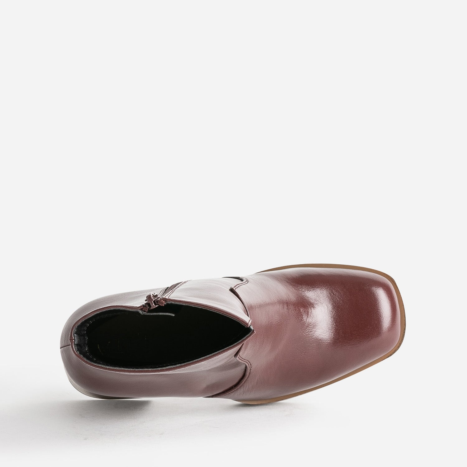 Boots bordeaux éco-conçu à plateforme et talon flare