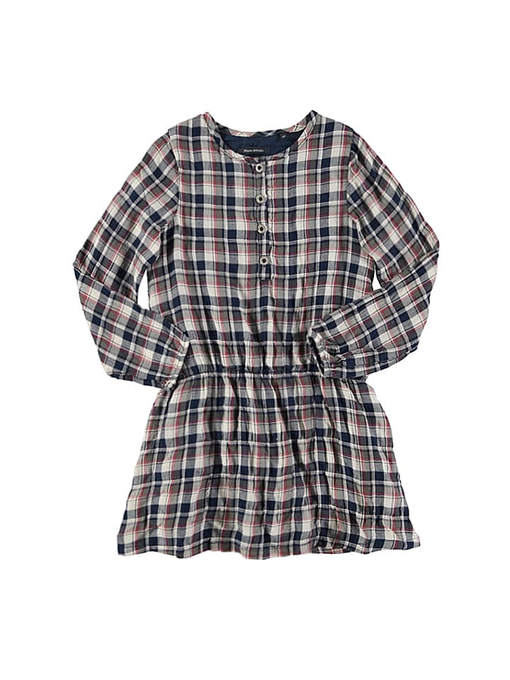 Marc O'Polo Junior Kleid in Creme/ Dunkelblau/ Rot günstig kaufen 122